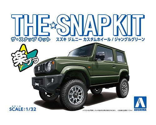 Aoshima 1/32 The Snap Kit Series, Suzuki Jimny Custom Wheel, Jungle Green - BanzaiHobby
