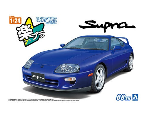 Aoshima 1/24 Rakupla Snap Car No. 08-BM JZA80 Supra 1996 Blue Mica Metallic