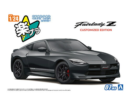 Aoshima 1/24 Rakupla Snap Car No. 07-MB RZ34 Fairlady Z Customized Edition 2024 Midnight Black - BanzaiHobby