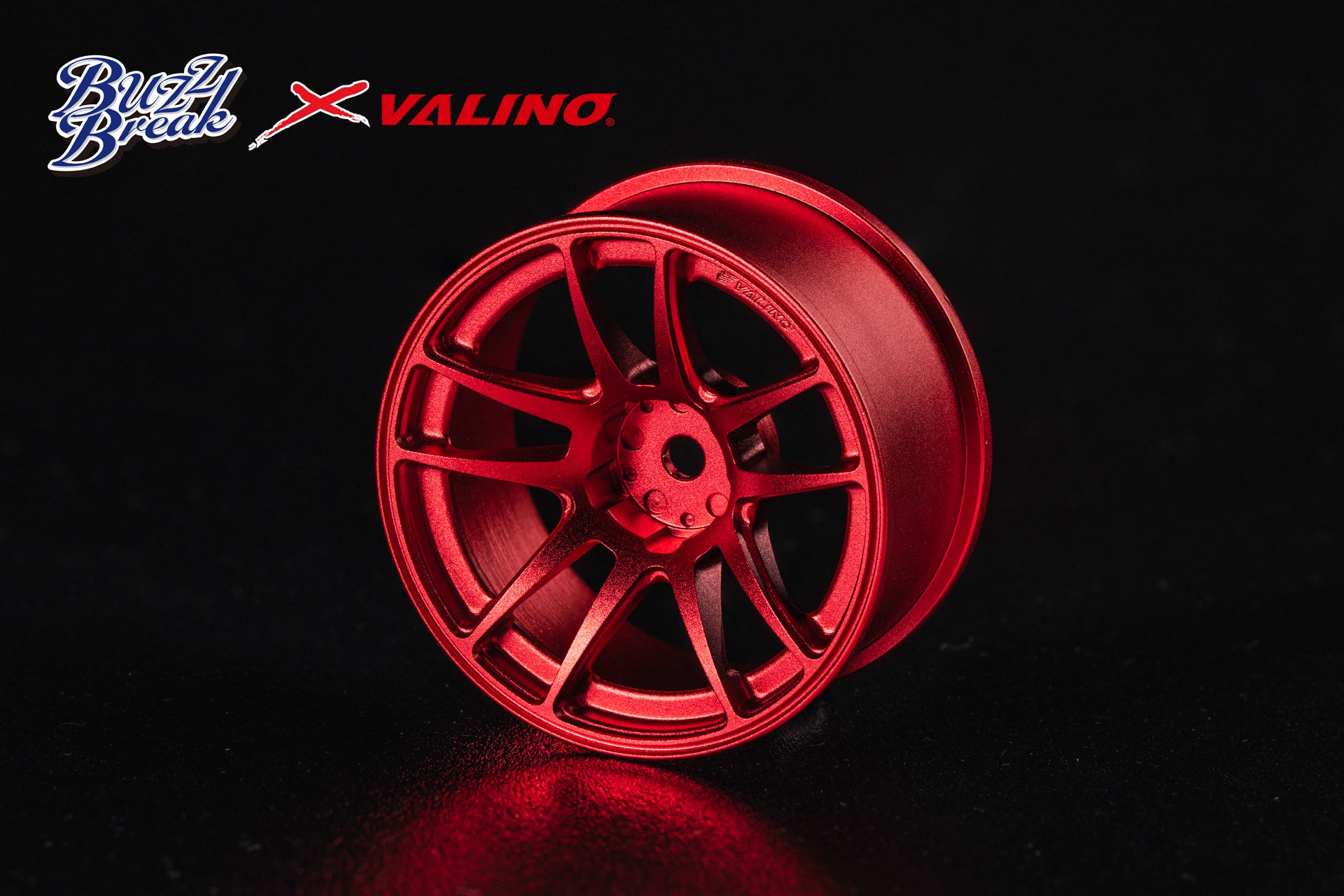 OVERDOSE BB-RW-014 VALINO N820S Aluminum Wheel 26mm (Red anodized/OFF+7) - BanzaiHobby