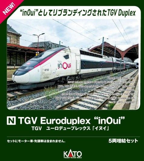 KATO 10-2132 TGV Euroduplex inOui 5-Cars Add-On Set