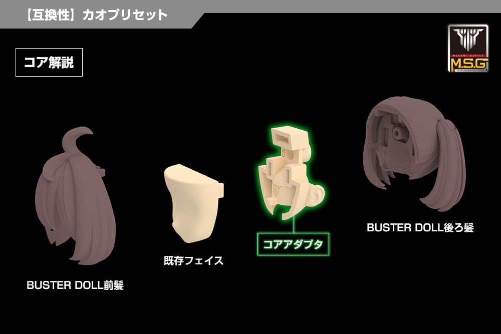 Kotobukiya KP726 Megami Device M.S.G 04 Face Set for Chaos & Pretty, Skin Color B - BanzaiHobby