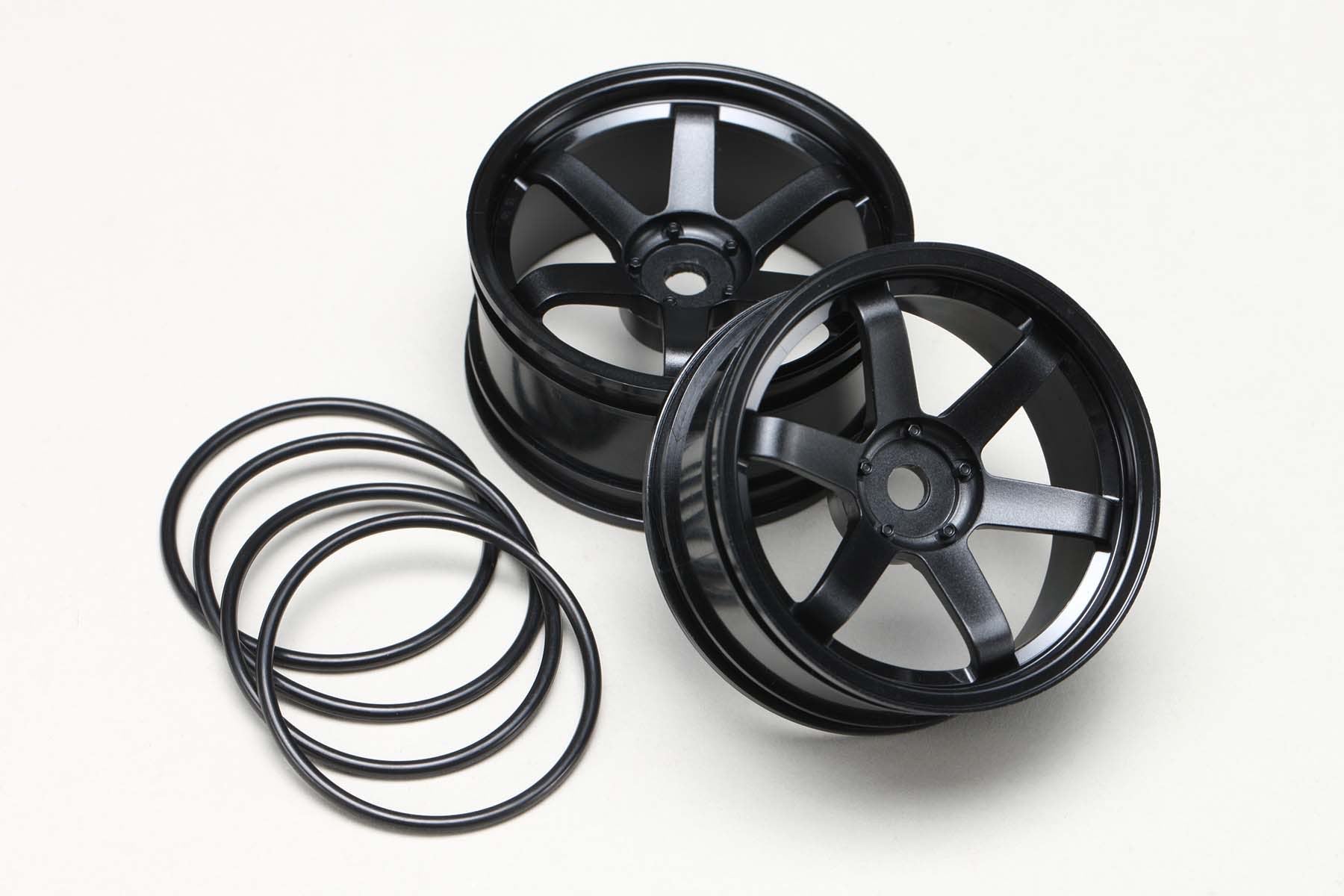 Yokomo TW-5313B7 6 Spoke Wheels Offset 7/Black - BanzaiHobby