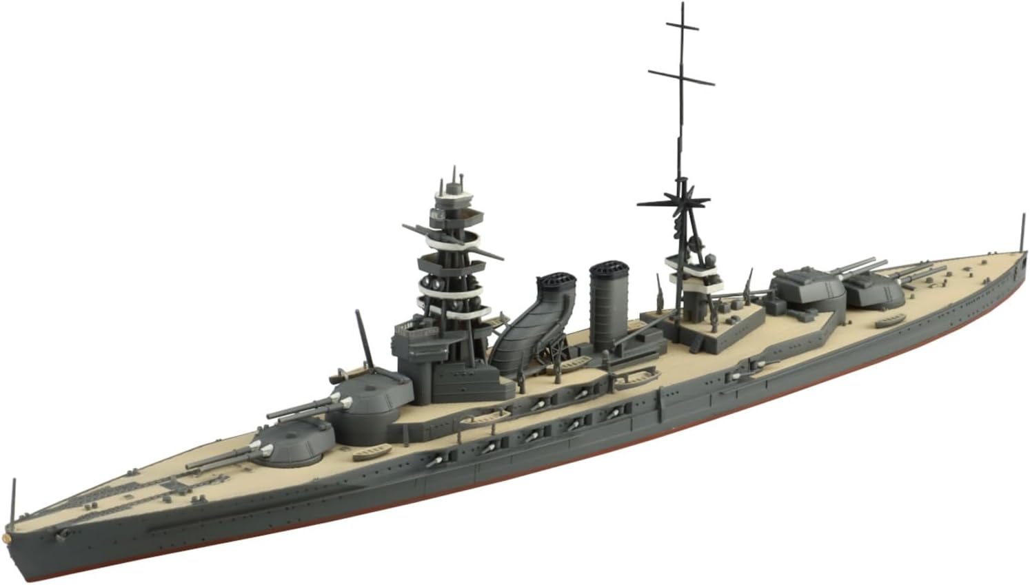 Aoshima WL124 1/700 Japanese Navy Battleship Nagato Bent Chimney - BanzaiHobby