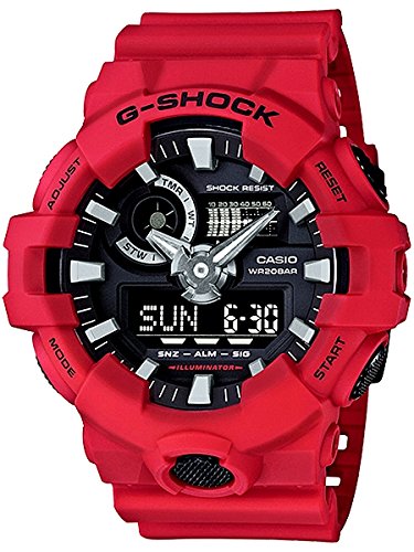 カープ 警察 自衛隊 G-SHOCK 20気圧防水 アナデジ プラベルトウォッチ メンズ (GA-700-1A GA-700-1B GA-700-4A) (GA-700-4A(レッド)) - BanzaiHobby