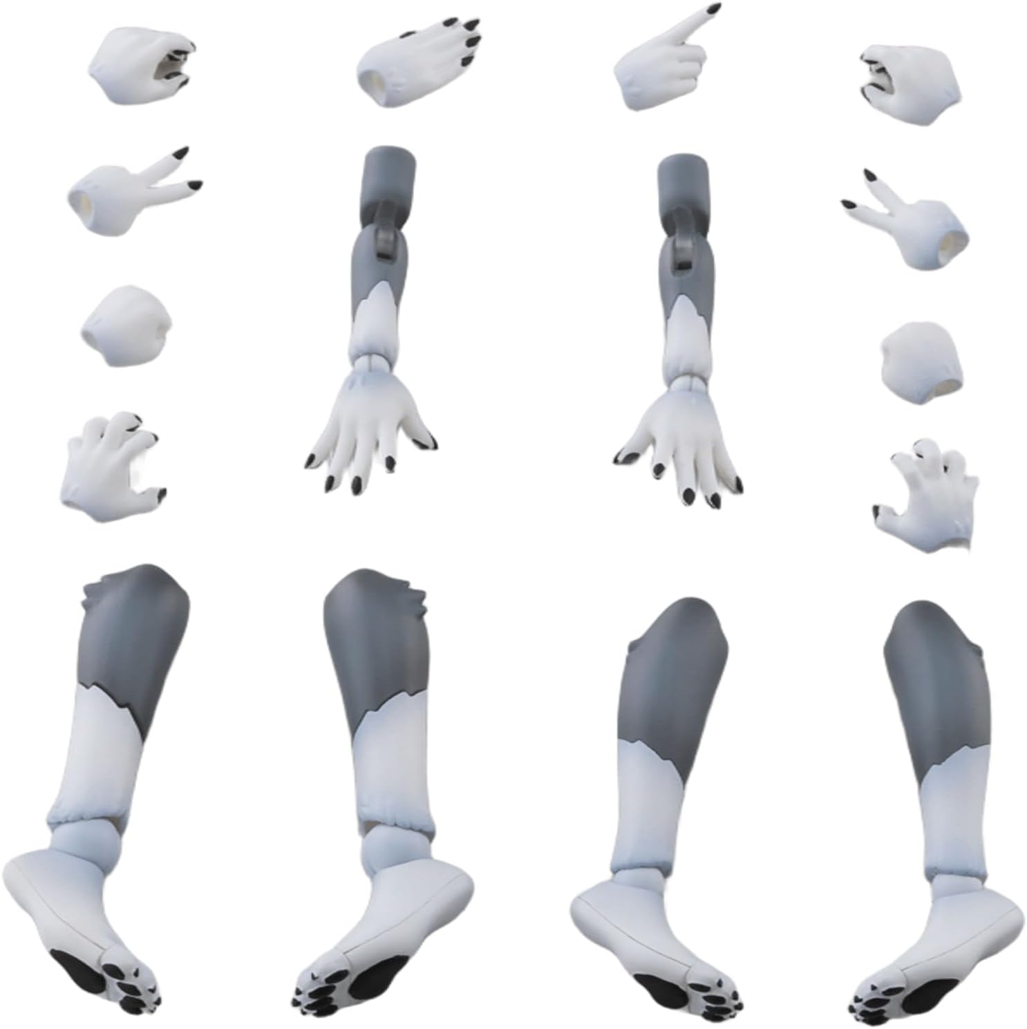 Aoshima KO-02RGW KEMOPLA Arm and Leg Parts Set 01 (Grey Wolf Color) - Aoshima Banzai Hobby
