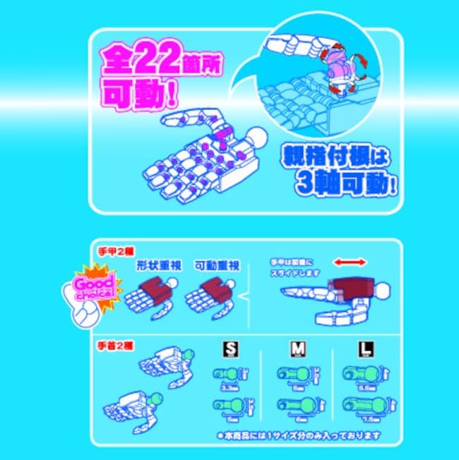 Hobby Base PPC-T119 Joint Technique EX Extreme Hand Ver.2.0 Square M Dark Gray - BanzaiHobby