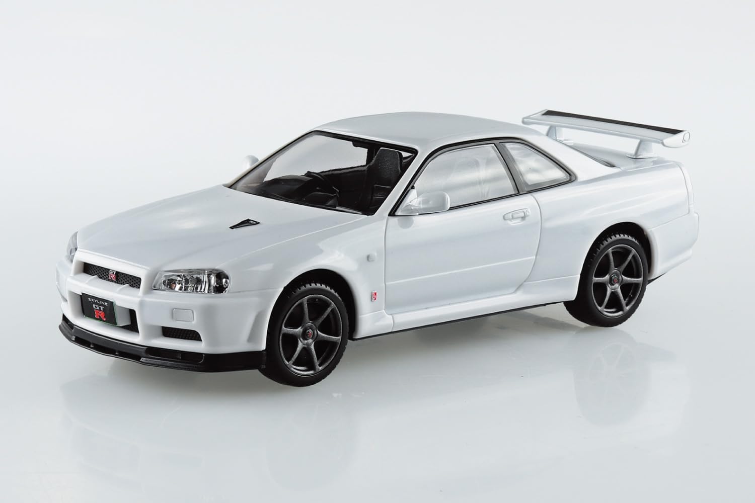 Aoshima 1/32 Easy Plus Snap Kit 12-WH Nissan R34 Skyline GT-R White - BanzaiHobby