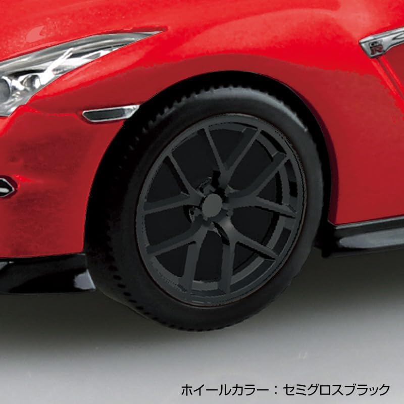 Aoshima 1/32 RakuPla Snap Kit No.03CU-RD Nissan R35 Nissan GT-R 2024 Custom Wheel (Red) - BanzaiHobby
