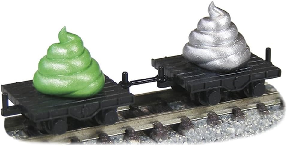 TGW JT-09 N Gauge Joke Train Series Trolley (Green & Silver Poop Trolley Included) - BanzaiHobby