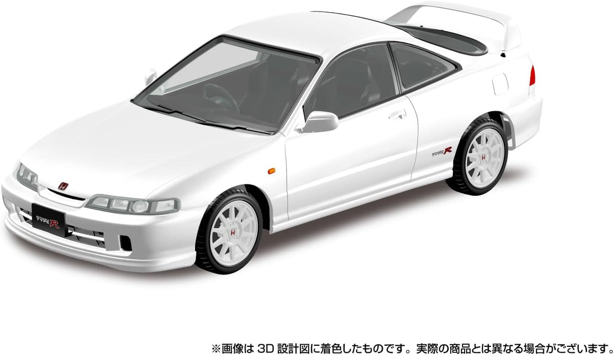 Aoshima 1/32 RakuPla Snap Kit No.22-CW Honda DC2 Integra Type R Championship White - BanzaiHobby
