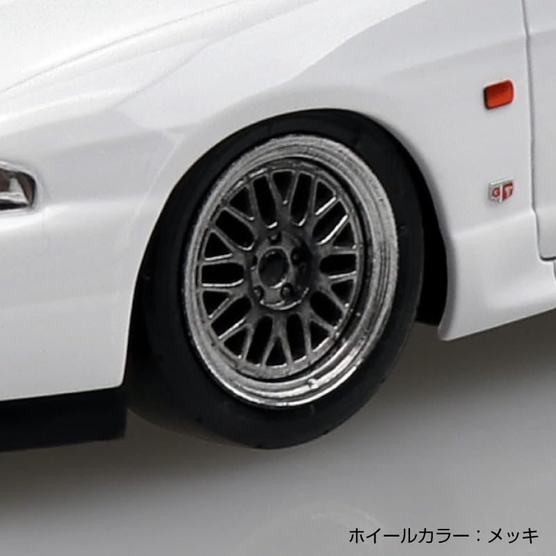 Aoshima 1/32 RakuPla Snap Kit No.21CU-WE Nissan R33 Skyline GT-R Custom Wheel (White) - BanzaiHobby