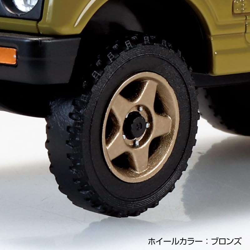 Aoshima 1/32 RakuPla Snap Kit No.18CU-OE Suzuki JA11 Jimny Custom Wheel (Olive) - BanzaiHobby