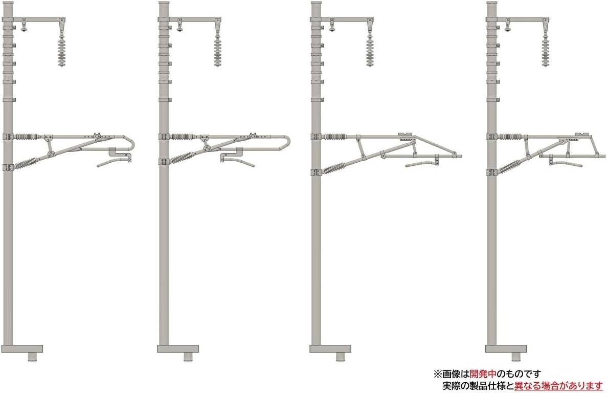 TOMIX 3280 N-Gauge Single Line Overhead Posts, Shinkansen Type, Set of 24, Diorama Supplies - BanzaiHobby