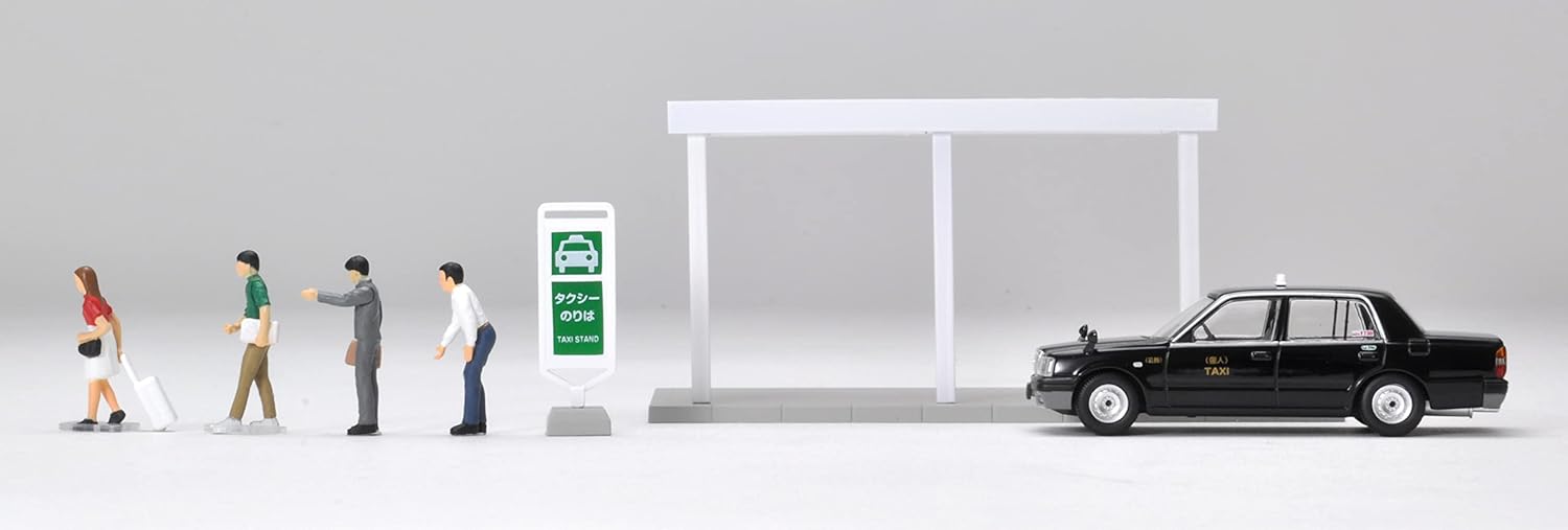 TOMYTEC 322825 1/64 Diocolle 64 #Car Snap 04b Taxi Stand (Toyota Crown Comfort Included) - BanzaiHobby
