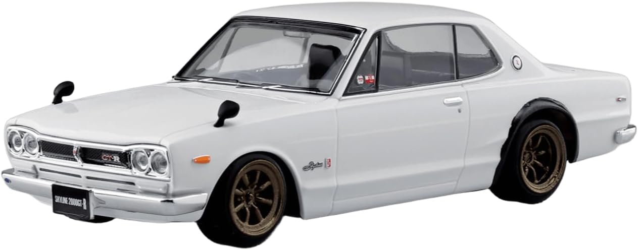 Aoshima 1/32 RakuPla Snap Kit No.16CU-WH Nissan C10 Skyline 2000GT-R Custom Wheel (White)