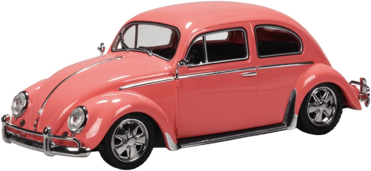 Aoshima 1/32 Rakupla Snap Kit No. 20CU-CP Volkswagen Beetle Custom (Coral Pink) - BanzaiHobby