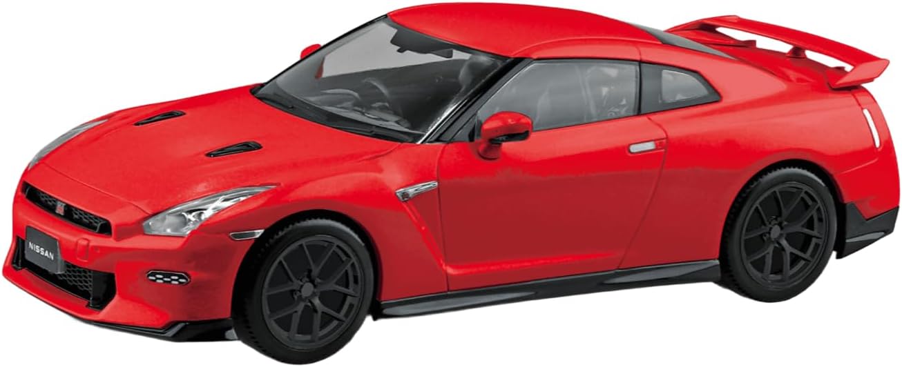 Aoshima 1/32 RakuPla Snap Kit No.03CU-RD Nissan R35 Nissan GT-R 2024 Custom Wheel (Red) - BanzaiHobby