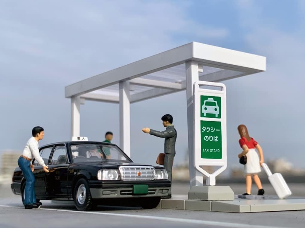 TOMYTEC 322825 1/64 Diocolle 64 #Car Snap 04b Taxi Stand (Toyota Crown Comfort Included) - BanzaiHobby
