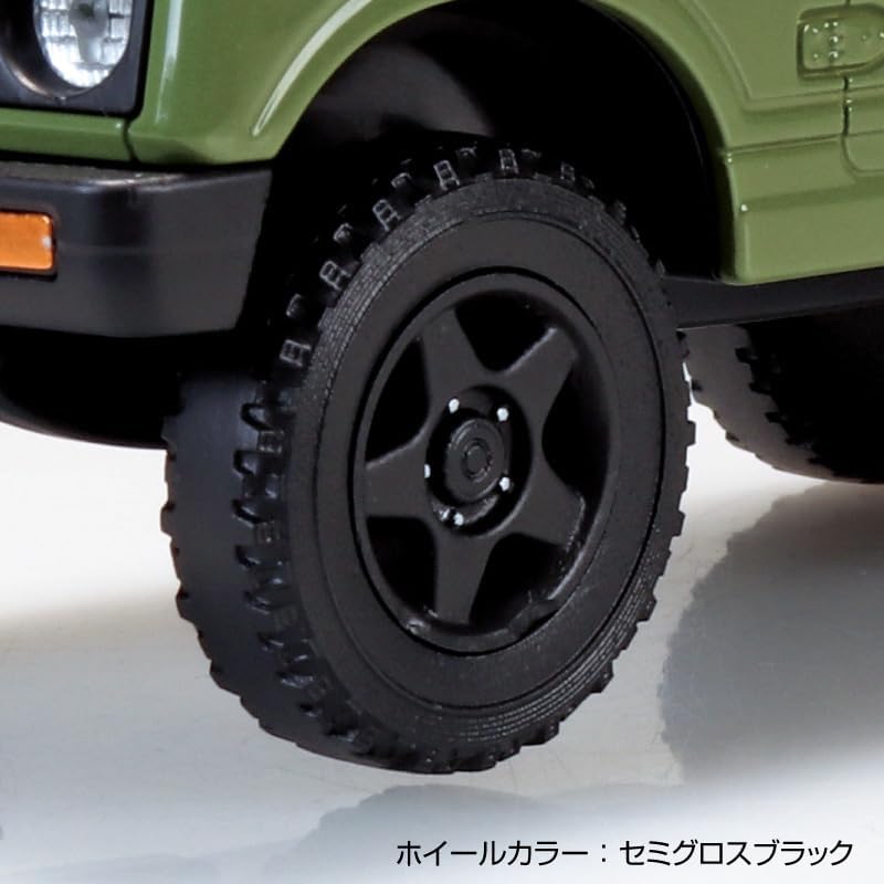 Aoshima 1/32 RakuPla Snap Kit No.18CU-OG Suzuki JA11 Jimny Custom Wheel (Olive Green) - BanzaiHobby