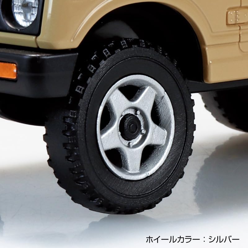 Aoshima 1/32 RakuPla Snap Kit No.18CU-KI Suzuki JA11 Jimny Custom Wheel (Khaki) - BanzaiHobby