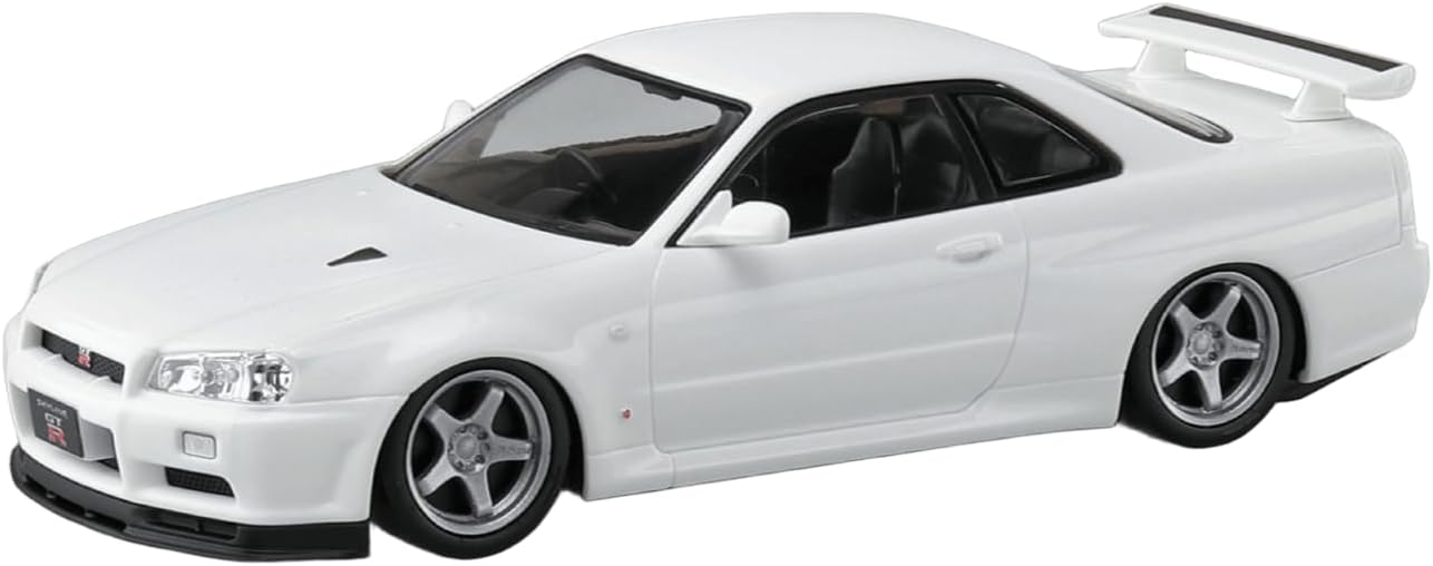 Aoshima 1/32 RakuPla Snap Kit No.12CU-WP Nissan R34Skyline GT-R Custom Wheel (White Pearl)