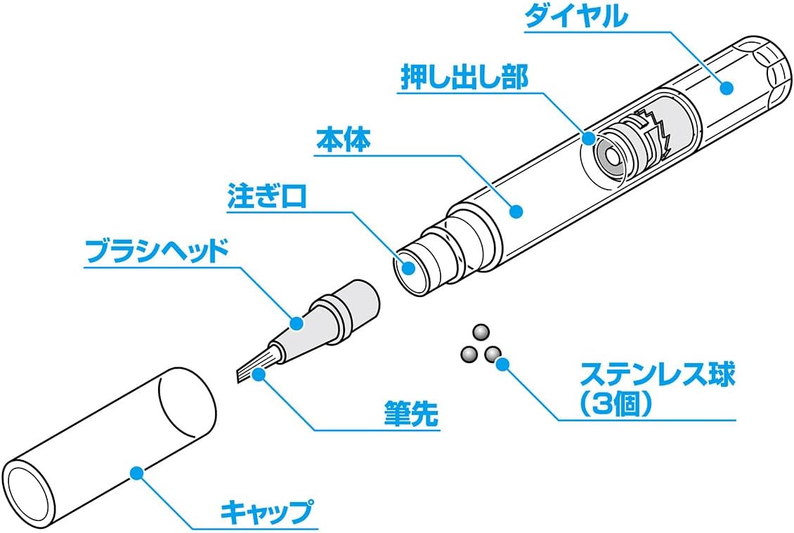 Wave OF059 Disposable Type Pen-shaped Bottle With Brush Tip (5cc/2pcs) - BanzaiHobby