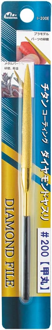 Mineshima I-200E Titanium Coated Diamond File #200 Rounded - BanzaiHobby