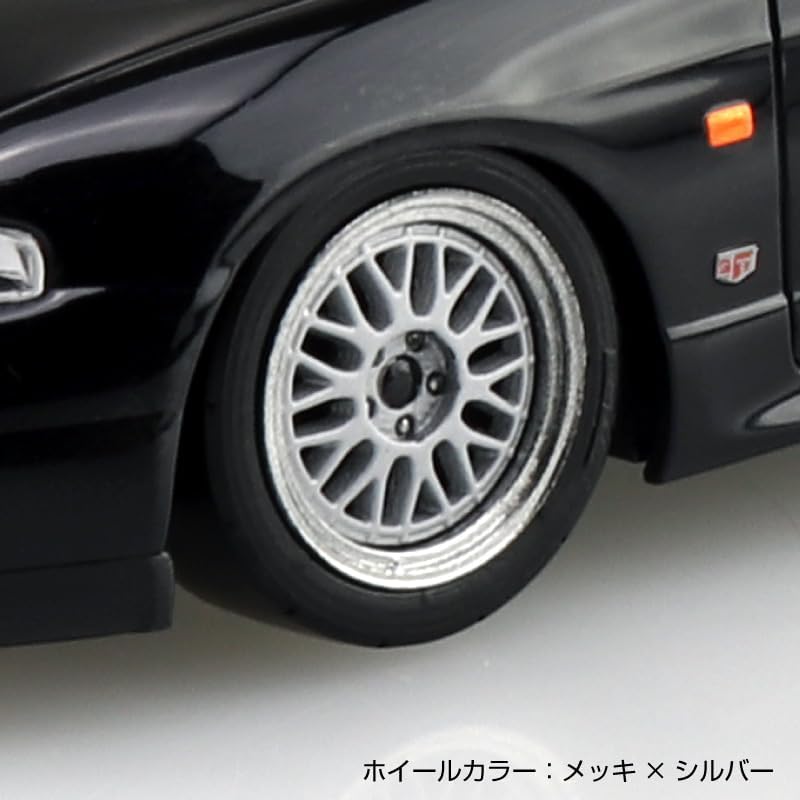 Aoshima 1/32 RakuPla Snap Kit No.21CU-BK Nissan R33 Skyline GT-R Custom Wheel (Black) - BanzaiHobby