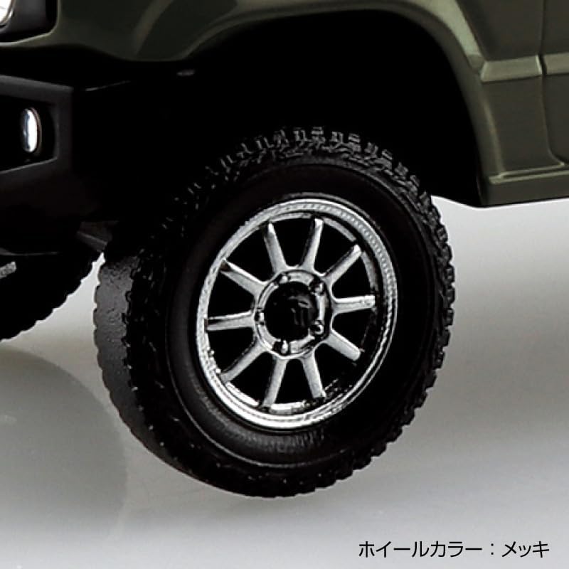 Aoshima 1/32 RakuPla Snap Kit No.09CU-JG Suzuki JB64 Jimny Custom Wheel (Jungle Green) - BanzaiHobby