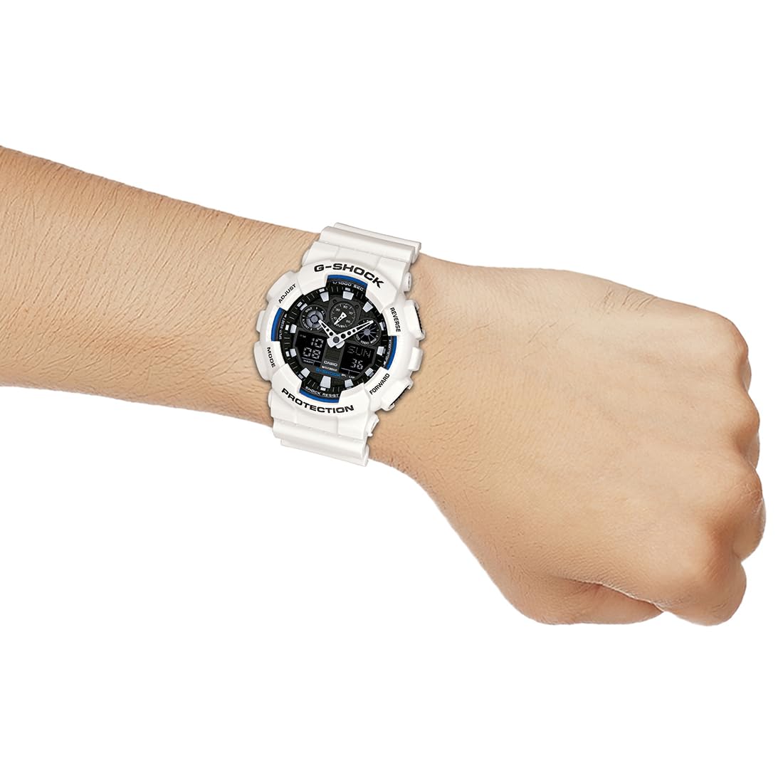 Gショック カシオ G-SHOCK CASIO メンズ 腕時計 アナデジ 海外モデル STANDARD GA-100B-7ADR ホワイト 逆輸入品 - BanzaiHobby