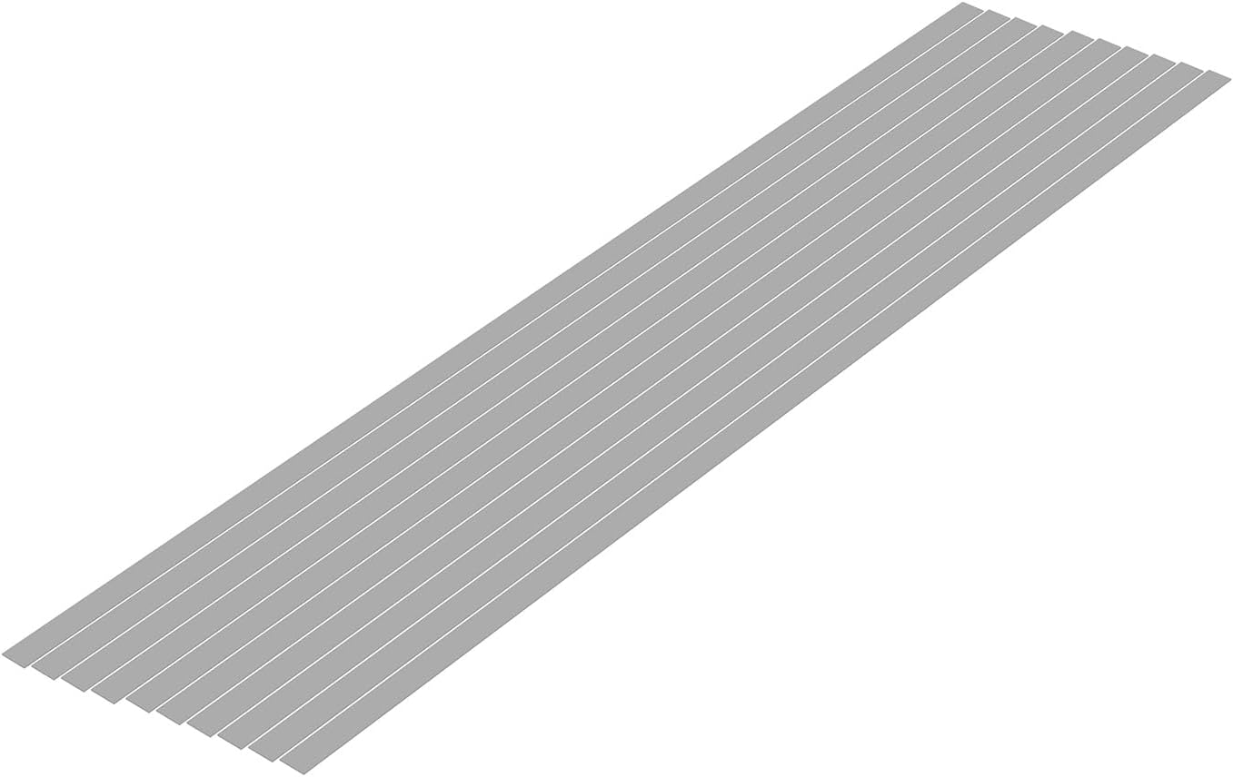 Wave Material Series OM-465 Plastic Material Gray Shredded Board 0.01 x 0.2 inches (0.3 x 5.0 mm), 10 Pieces - BanzaiHobby