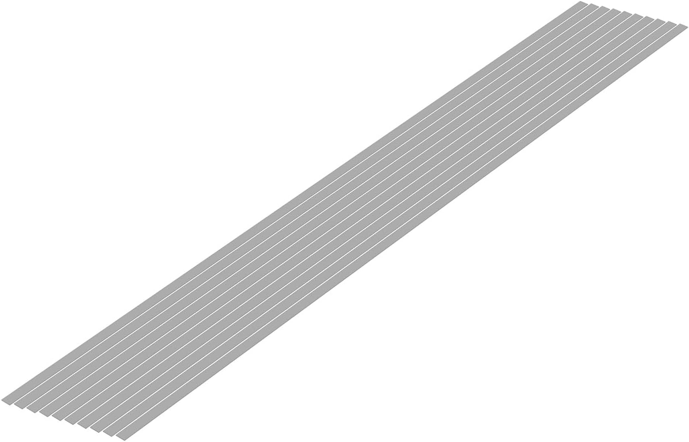 Wave Material Series OM-464 Plastic Material Gray Shredded Board 0.01 x 0.16 inches (0.3 x 4.0 mm), 10 Pieces - BanzaiHobby