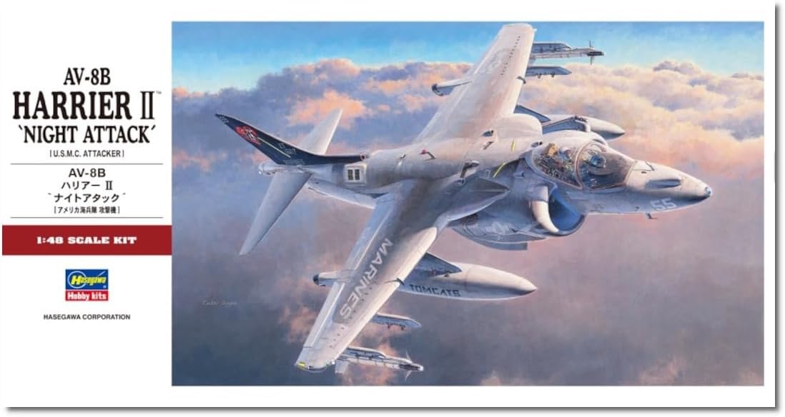Hasegawa PT034 1/48 American AV-8B Harrier II Night Attack - BanzaiHobby