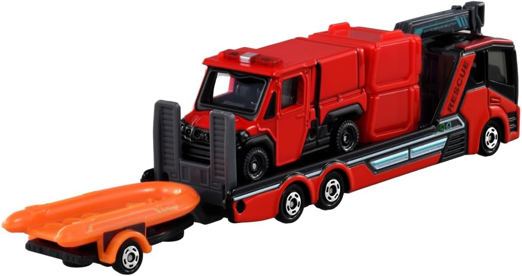 Tomica Long 132 Morita Small Off-Road Fire Truck Red Ladybug and Transport Vehicle - BanzaiHobby