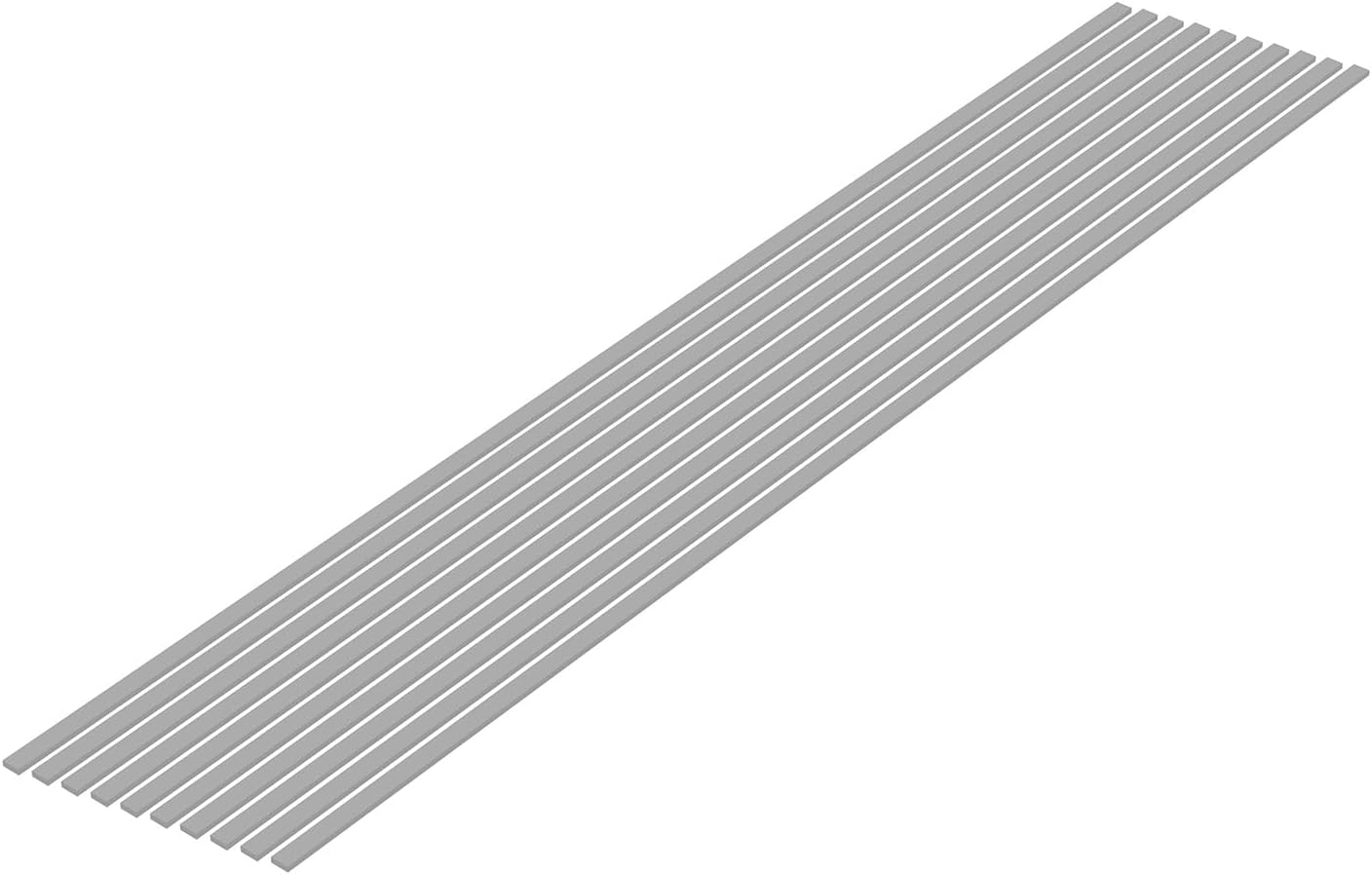 Wave Material Series OM-487 Plastic Material Gray Shredded Board 0.04 x 0.28 inches (1.0 x 7.0 mm), 10 Pieces - BanzaiHobby