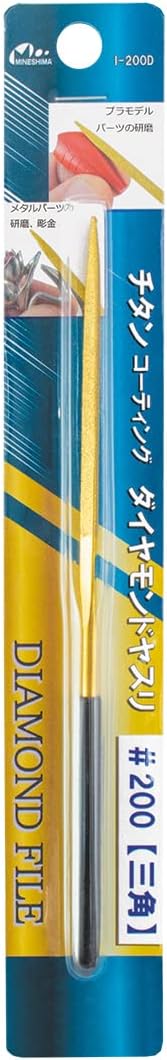 Mineshima I-200D Titanium Coated Diamond File #200 Triangular - BanzaiHobby