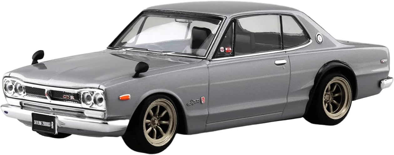 Aoshima 1/32 RakuPla Snap Kit No.16CU-SV Nissan C10 Skyline 2000GT-R Custom Wheel (Silver)