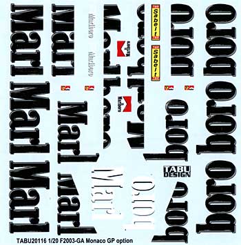 Tabu Design 20116 1/20 F2003-GA Monaco GP - BanzaiHobby
