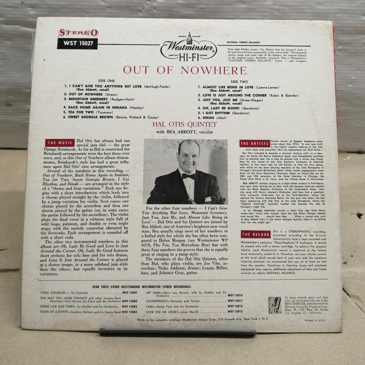WESTMINSTER OUT OF NOWHERE WST15027