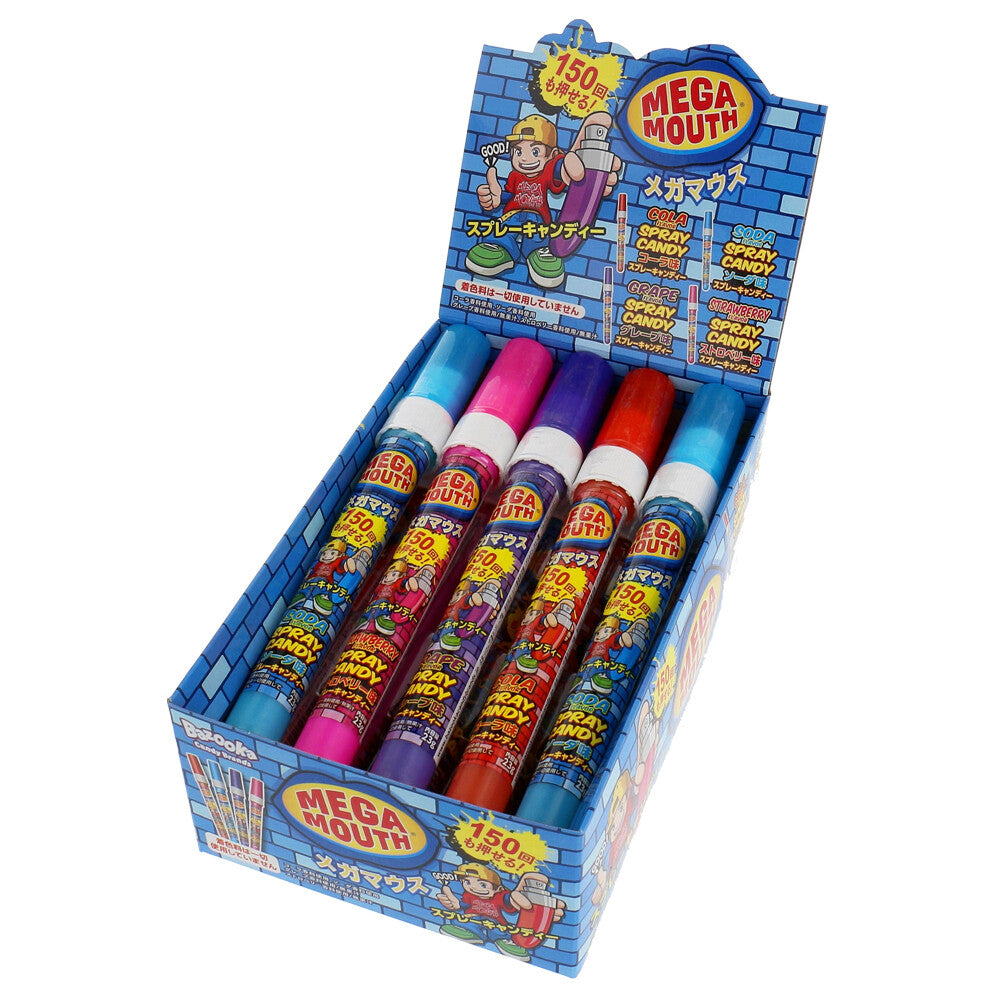 Bazooka Mega Mouth Candy Spray, 1 box (15 pcs) - BanzaiHobby