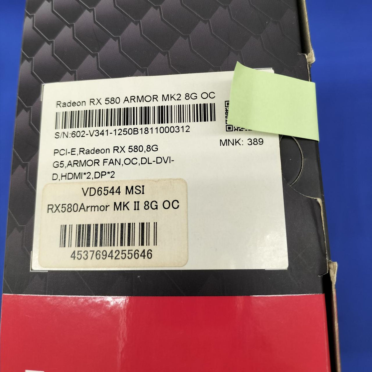 MSI Graphics Card RX580 ARMOR MK2 8G OC