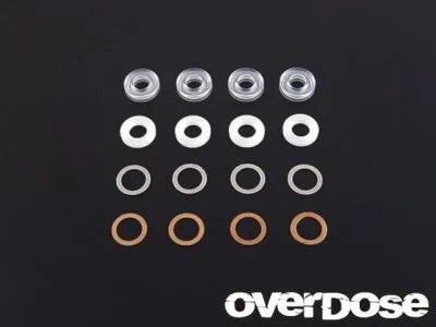 OVERDOSE OD1169b Shock oil seal set (X Rings, Shaft Guides, Shims) - BanzaiHobby