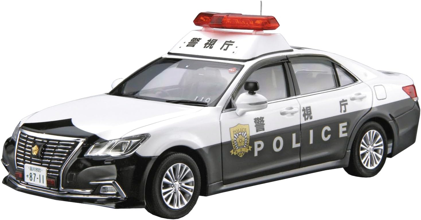 Aoshima Bunka Kyozai 1/24 The Model Car Series No.129 Toyota GRS210 Crown Patrol Car for Police '16 Plastic Model - BanzaiHobby