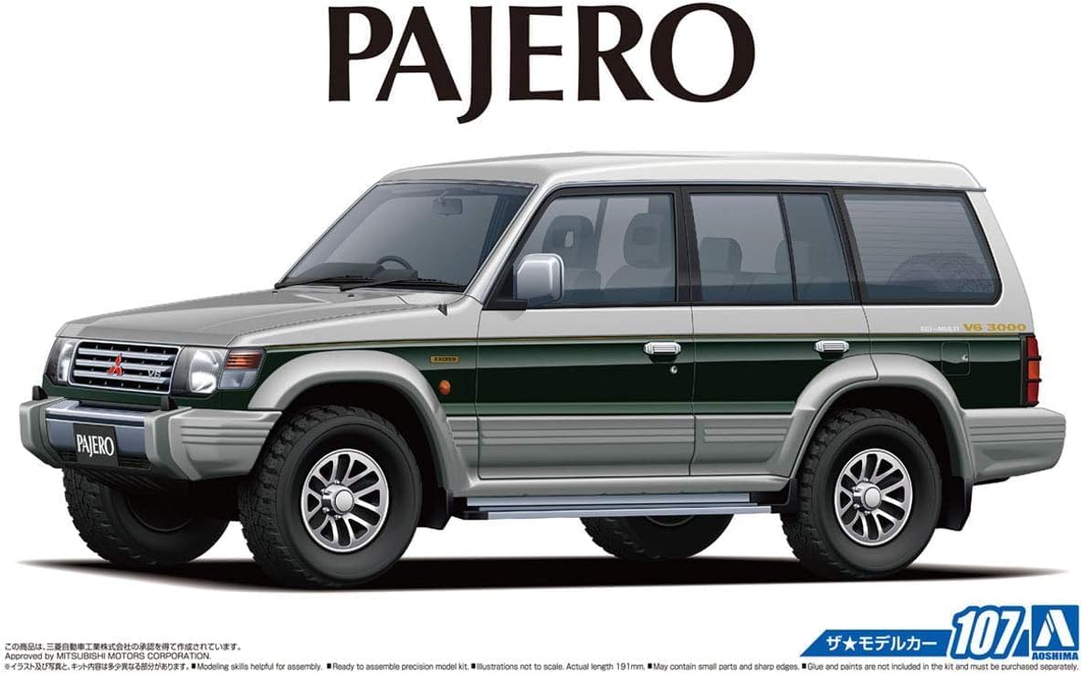Aoshima 1/24 The Model Car No. 107 Mitsubishi V43W Pajero Super Exceed 1991 - BanzaiHobby