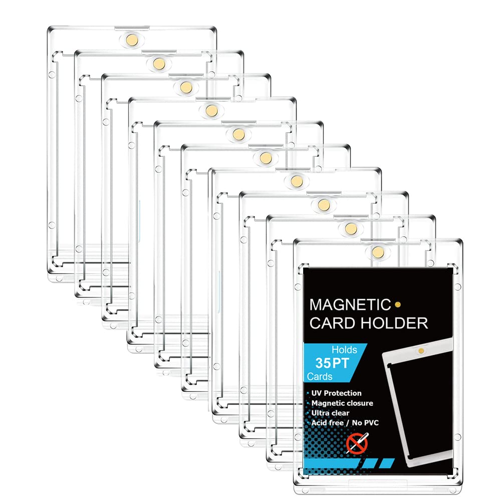 FFOGG マグネットローダー ポケカ ローダー UVカット マグネットホルダー 35pt 収納 トレカ保護ケース ケース 遊戯王カードケース ポケカ 磁石式 (ローダー10個) - BanzaiHobby