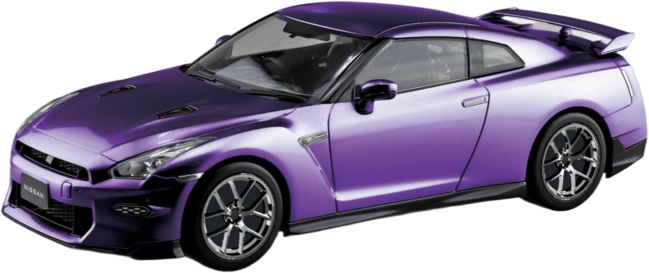 Aoshima 1/32 RakuPla Snap Kit No.03CU-MP Nissan R35 Nissan GT-R 2024 Custom Wheel (Metallic Purple) - BanzaiHobby