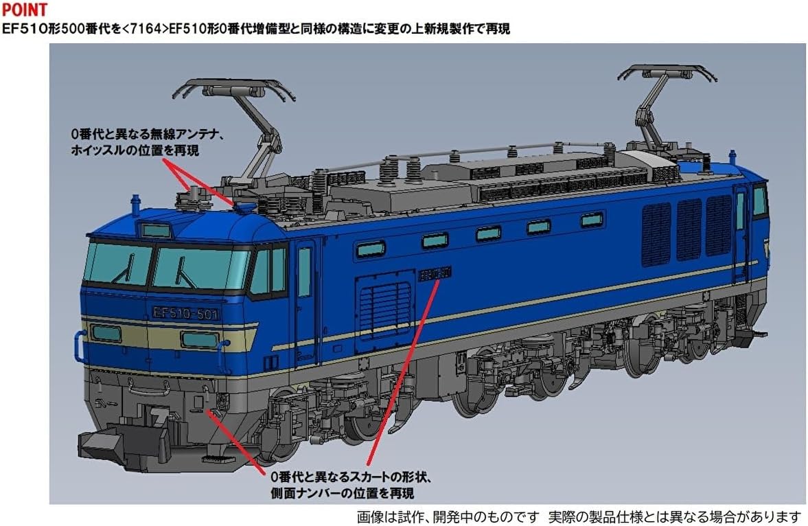 TOMIX 7182 N Gauge JR EF510 Type 500 JR Cargo Specifications Blue Railway Model Electric Locomotive - BanzaiHobby