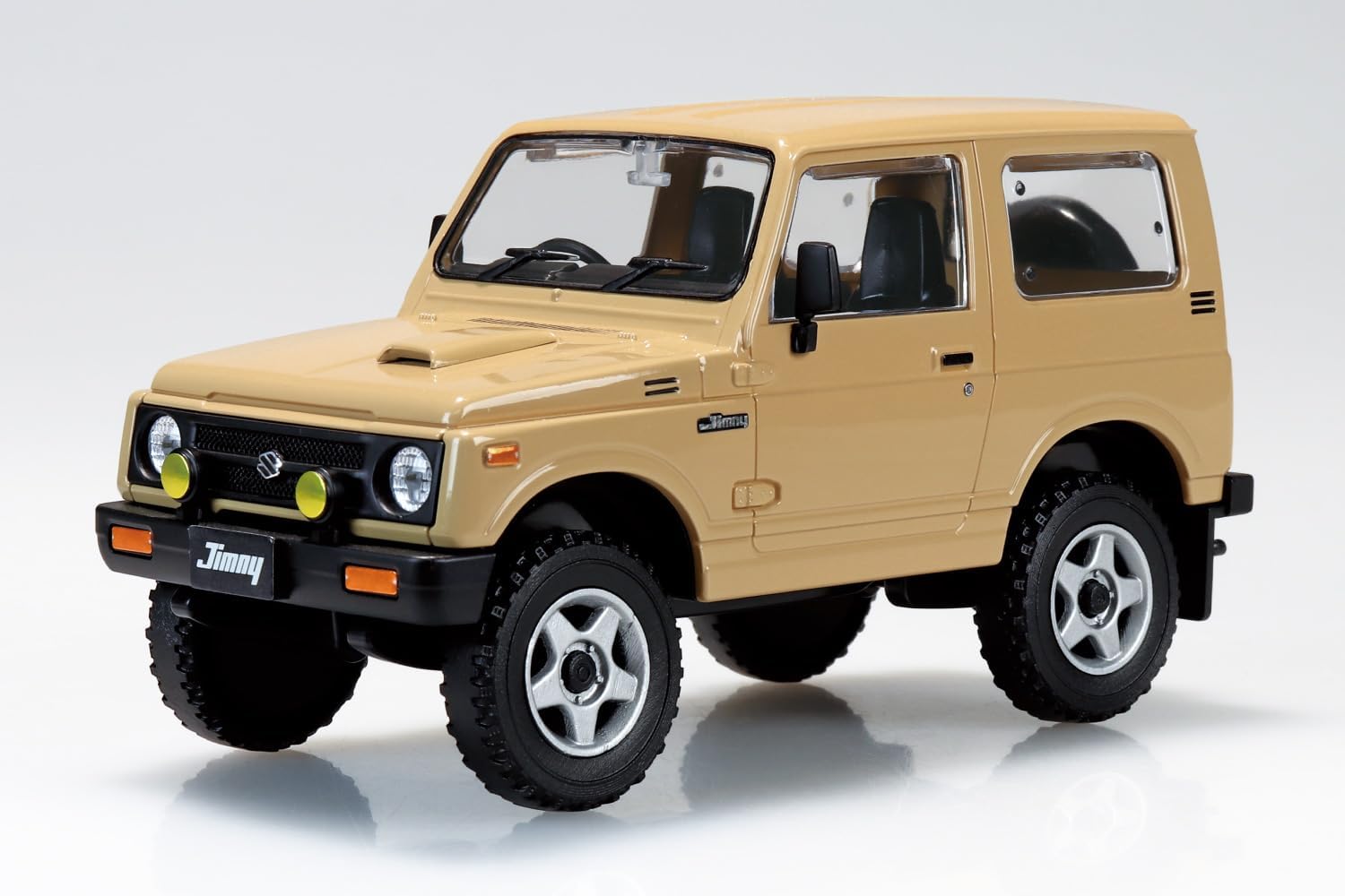 Aoshima 1/32 RakuPla Snap Kit No.18CU-KI Suzuki JA11 Jimny Custom Wheel (Khaki) - BanzaiHobby