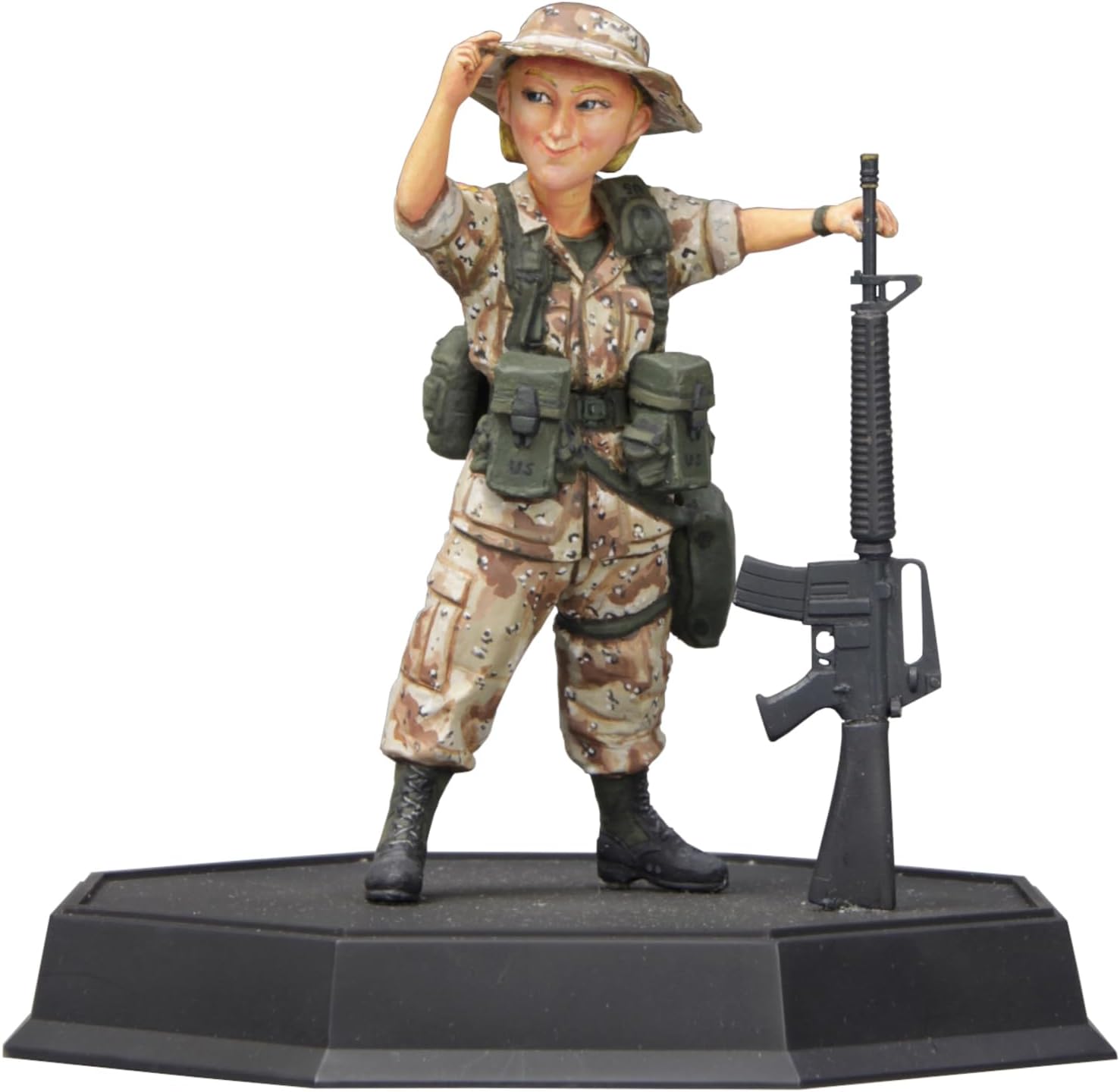 FineMolds FT05 1/12 World Fighter Collection US Army Female Soldier (Gulf War) Sandy & Colt M16A2 - BanzaiHobby